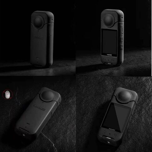 debous Silicone Case Cover with Lens Cap Screen Protector for Insta360 X3 Soft Bag Sleeve Anti-Scratch Tempered Glass Film [Bubble Free] in Saudi Arabia
