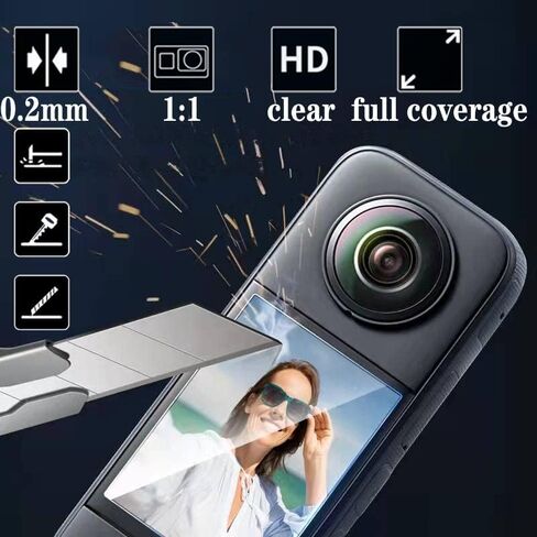 debous Silicone Case Cover with Lens Cap Screen Protector for Insta360 X3 Soft Bag Sleeve Anti-Scratch Tempered Glass Film [Bubble Free] in Saudi Arabia