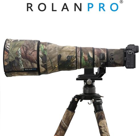 معطف مموه للعدسات المقاومة للماء من ROLANPRO لهاتف Nikon Z 800 مم f6.3 VR S غطاء مطر مموه عدسة واقية بأكمام بنادق ملابس - #17 Jungle مقاوم للماء in Saudi Arabia