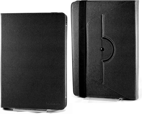 Navitech Black Faux Leather Case Cover with 360 Rotational Stand Compatible with The XIDO Z120/3G, Tablet Pc in Saudi Arabia