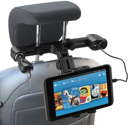Navitech USB Port 4.2A headrest Mount with Integrated car Charger Compatible with The Koolertron 9.5" LCD TFT Portable DVD Player in Kuwait