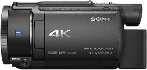 كاميرا فيديو سوني FDR-AX53 بدقة 4K فائقة الوضوح + حزمة تسجيل فيديو تتضمن ضوء فيديو وذاكرة سعة 32 جيجابايت وميكروفون وحقيبة كاميرا الفيديو ومجموعة برامج التحرير والمزيد in Saudi Arabia