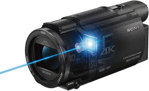 كاميرا فيديو سوني FDR-AX53 بدقة 4K فائقة الوضوح + حزمة تسجيل فيديو تتضمن ضوء فيديو وذاكرة سعة 32 جيجابايت وميكروفون وحقيبة كاميرا الفيديو ومجموعة برامج التحرير والمزيد in Saudi Arabia