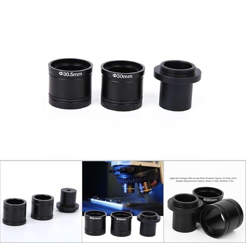 Camera Adapter for Microscopes, C Mount Microscope Adapter, Eyepiece Lens 0.91" Mounting with 1.18" 1.20" Ring Adapter Applicable in Kuwait