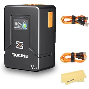 HolaFoto ZGCINE ZG-V99 V Mount Battery 99Wh 14.8V 6800mAh V-Lock Lithium Battery with D-TAP BP USB-C USB-A Output for BMPCC 4K 6K Pro, ZCAM, Canon EOS R5C, Sony FX3, for Sony/Photo/Studio in Kuwait