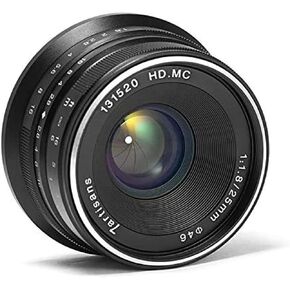 7artisans 25mm F1.8 APS-C Frame Manual Focus Prime Fixed Lens for Canon EOS-M Mount M1 M2 M3 M5 M6 M10 M50(Silver) in Saudi Arabia