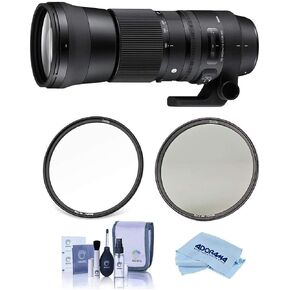 عدسة سيجما 150-600 مم F5-6.3 DG OS HSM (معاصرة) لكاميرات سيجما DSLR - حزمة مع فلتر Haida 95 مم NanoPro MC CPL، فلتر Haida 95 مم NanoPro MC الشفاف، مجموعة تنظيف، قماش من الألياف الدقيقة in Saudi Arabia