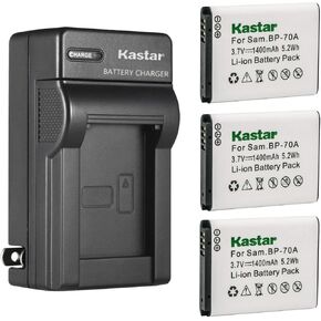 Kastar BP-70A شاحن بطارية جداري بديل لكاميرا سامسونج ST66، ST67، ST68، ST70، ST700، ST71، ST72، ST73، ST75، ST76، ST77، ST78، ST79، ST80، ST88، ST89، ST90، ST91، ST93، ST94 in Kuwait