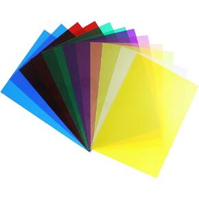 12 قطعة من فلتر جل تصحيح اللون الشفاف 9 الوان، فلتر ضوء جل 11.7 × 8.3 انش، اوراق بلاستيكية للافلام والفيديو والصور والمسرح in Kuwait