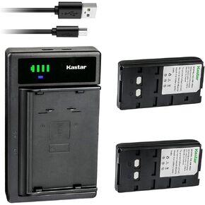 Kastar 4-Pack NP-55H Battery and LTD2 USB Charger Compatible with Sony NP-33 NP-55 NP-55H NP-66 NP-68 NP-77 NP-77H NP-78 NP-90 NP-98 NP-98H NP-99 Battery, Sony CCD Series CCD-EB55 CCD-G100ST CCD-20061 in Kuwait