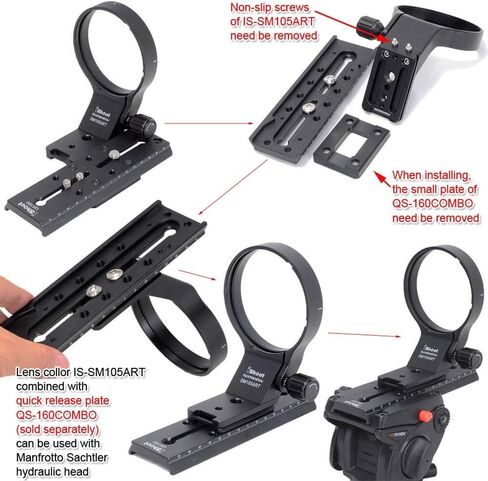 iShoot 82mm Tripod Mount Ring Lens Collar Compatible with Sigma 105mm f/1.4 DG HSM Art & Sigma 100-400mm f/5-6.3 DG DN OS, Lens Support Holder Bracket Bottom is Arca-Swiss Fit Quick Release Plate in Saudi Arabia