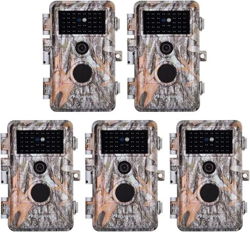 5-Pack HD Game & Deer Trail Cameras 24MP Photo 1296P MP4 Video Night Vision Motion Activated Waterproof No Glow for Outdoor Wildlife Hunting, Backyard Security, Animal Observation, Photo & Video Model in Kuwait