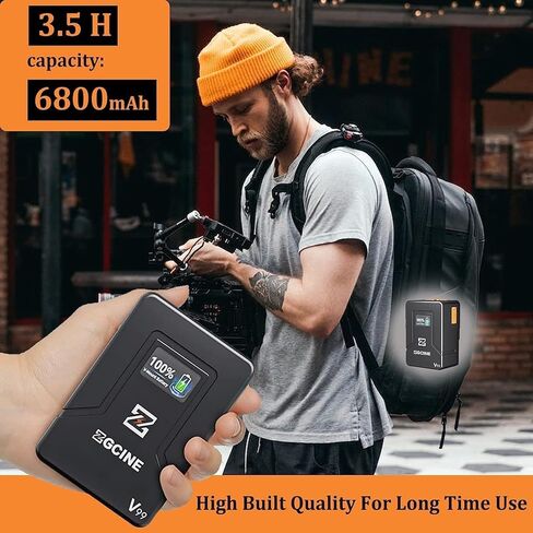 HolaFoto ZGCINE ZG-V99 V Mount Battery 99Wh 14.8V 6800mAh بطارية ليثيوم على شكل حرف V مع مخرج D-TAP BP USB-C USB-A لـ BMPCC 4K 6K Pro، ZCAM، Canon EOS R5C، Sony FX3، لسوني/الصور/الاستوديو in Saudi Arabia