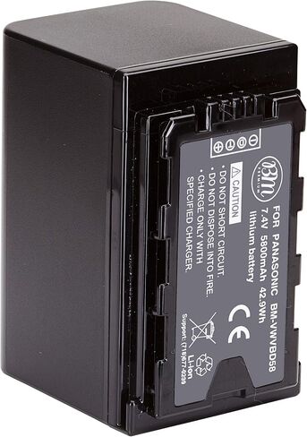 BM Premium VW-VBD58 Battery for Panasonic AG-VBR59, BGH1, HC-X1, HC-X1500, HC-X2000, AG-CX10, AG-CX350, AG-UX180, AG-AC30, AG-UX90, AG-DVX200, HC-MDH3E, AJ-PX270, AJ-PX230 Camcorders in Saudi Arabia