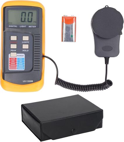 Light Meter Digital Illuminance Meter Handheld 2 Digit Color LCD Display 0.1‑200000LX Illuminometer with Storage Box for Library in Saudi Arabia