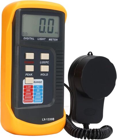 Light Meter Digital Illuminance Meter Handheld 2 Digit Color LCD Display 0.1‑200000LX Illuminometer with Storage Box for Library in Saudi Arabia