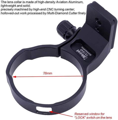 76mm Metal Tripod Mount Ring Lens Collar Compatible with Tamron 18-400mm f/3.5-6.3 Di II VC HLD B028, Lens Support Holder Bracket Bottom is Arca-Swiss Fit Quick Release Plate Feature Dovetail Groove in Saudi Arabia