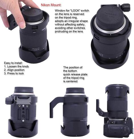 76mm Metal Tripod Mount Ring Lens Collar Compatible with Tamron 18-400mm f/3.5-6.3 Di II VC HLD B028, Lens Support Holder Bracket Bottom is Arca-Swiss Fit Quick Release Plate Feature Dovetail Groove in Saudi Arabia