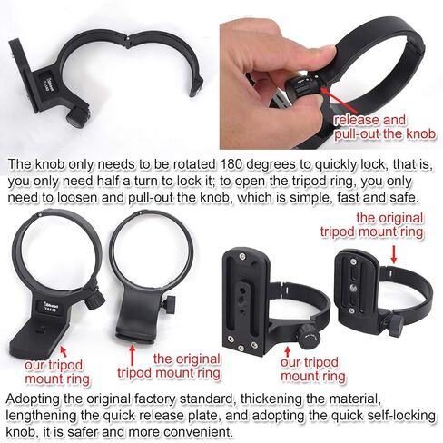 Metal Lens Collar Holder Tripod Mount Ring for Tamron 100-400mm f/4.5-6.3 Di VC USD Lens A035(for Canon and Nikon), Built-in Arca-Swiss Type Quick Release Plate with 1/4" and 3/8" Screw Holes in Kuwait