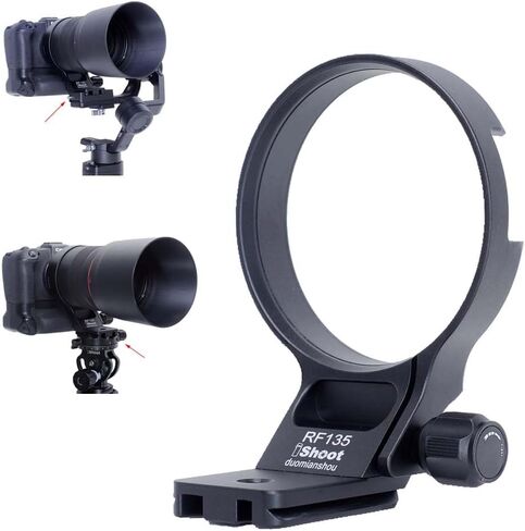 iShoot Metal Lens Collar Tripod Mount Ring Compatible with Canon RF 135mm f/1.8 L IS USM & Arca Fit Stabilizer, Lens Support Holder Bracket Bottom is Arca-Swiss Fit Quick Release Plate Dovetail Groove in Saudi Arabia