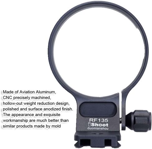 iShoot Metal Lens Collar Tripod Mount Ring Compatible with Canon RF 135mm f/1.8 L IS USM & Arca Fit Stabilizer, Lens Support Holder Bracket Bottom is Arca-Swiss Fit Quick Release Plate Dovetail Groove in Saudi Arabia