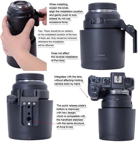 iShoot Metal Lens Collar Tripod Mount Ring Compatible with Canon RF 135mm f/1.8 L IS USM & Arca Fit Stabilizer, Lens Support Holder Bracket Bottom is Arca-Swiss Fit Quick Release Plate Dovetail Groove in Saudi Arabia