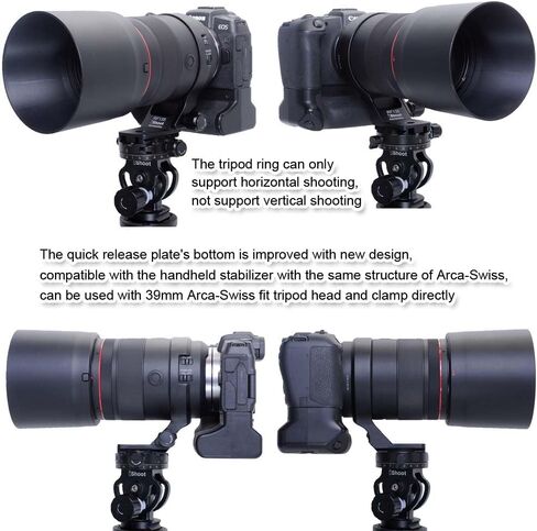iShoot Metal Lens Collar Tripod Mount Ring Compatible with Canon RF 135mm f/1.8 L IS USM & Arca Fit Stabilizer, Lens Support Holder Bracket Bottom is Arca-Swiss Fit Quick Release Plate Dovetail Groove in Saudi Arabia