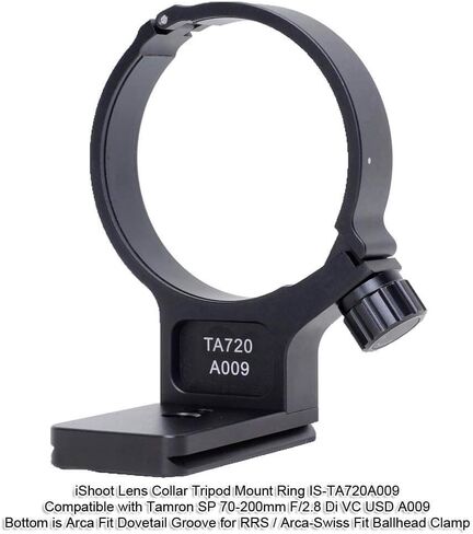 iShoot Metal Lens Collar Tripod Mount Ring Compatible with Tamron SP 70-200mm f/2.8 Di VC USD A009, Lens Support Holder Bracket Bottom is Arca-Swiss Fit Quick Release Plate Dovetail Groove in Saudi Arabia