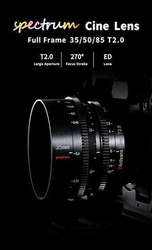 7artisans 85mm T2.0 Full Frame Large Aperture Cine Cinematic Professional Film Lens for Sony E Mount Mirrorless Camera A6000 A6300 A6400 A7C A7SII A7MII A7MIII A7MIV A9 A7RII A7RIII in Saudi Arabia