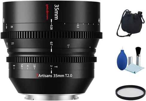 7artisans 85mm T2.0 Full Frame Large Aperture Cine Cinematic Professional Film Lens for Sony E Mount Mirrorless Camera A6000 A6300 A6400 A7C A7SII A7MII A7MIII A7MIV A9 A7RII A7RIII in Saudi Arabia