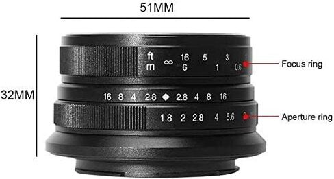 7artisans 25mm F1.8 APS-C Frame Manual Focus Prime Fixed Lens for Canon EOS-M Mount M1 M2 M3 M5 M6 M10 M50(Silver) in Saudi Arabia