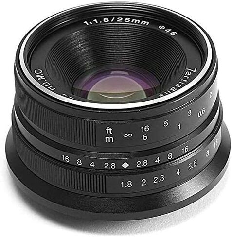7artisans 25mm F1.8 APS-C Frame Manual Focus Prime Fixed Lens for Canon EOS-M Mount M1 M2 M3 M5 M6 M10 M50(Silver) in Saudi Arabia