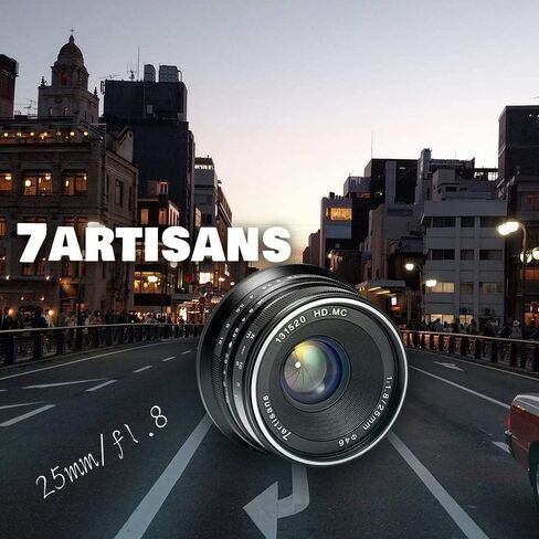 7artisans 25mm F1.8 APS-C Frame Manual Focus Prime Fixed Lens for Canon EOS-M Mount M1 M2 M3 M5 M6 M10 M50(Silver) in Saudi Arabia