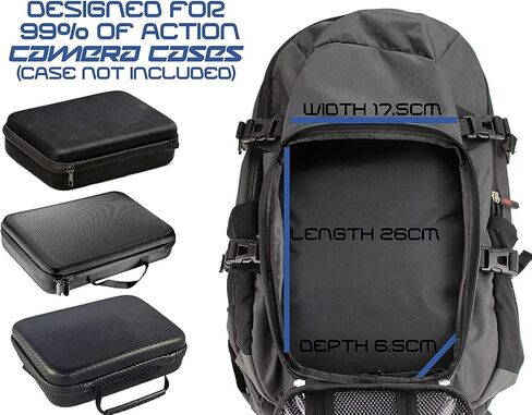 حقيبة ظهر Navitech Action Camera ومجموعة ملحقات 8 في 1 مع حزام صدر مدمج - متوافقة مع GoPro Hero 9 Black - كاميرا عمل مقاومة للماء in Kuwait