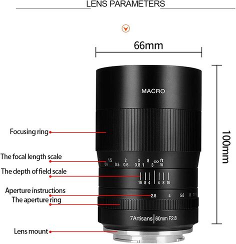 7 ارتيسانس عدسة ماكرو بتركيز يدوي 60 ملم F2.8 APS-C مناسبة على نطاق واسع لكاميرا فوجي X-A1 X-A10 X-A2 X-A3 A-at X-M1 XM2 X-T10 X-T2 X-T20 X-Pro1 X-Pro2 X-E1 X-E2 E-E2s الكاميرات غير العاكسة in Kuwait