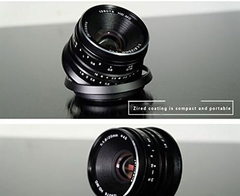 عدسات التركيز اليدوي 7artisans 25 ملم F1.8 APS-C لكاميرات سوني Emount مثل A7 A7II A7R A7RII A7S A7SII A6500 A6300 A6000 A5100 A5000 EX-3 NEX-3N NEX-3R NEX-F3K NEX-5 NEX-5N in Saudi Arabia