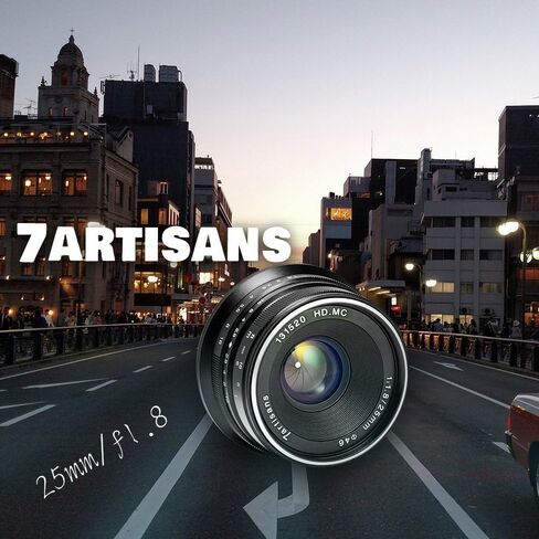 عدسات التركيز اليدوي 7artisans 25 ملم F1.8 APS-C لكاميرات سوني Emount مثل A7 A7II A7R A7RII A7S A7SII A6500 A6300 A6000 A5100 A5000 EX-3 NEX-3N NEX-3R NEX-F3K NEX-5 NEX-5N in Saudi Arabia