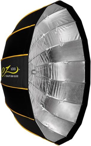 XPLOR 400PRO TTL Battery-Powered Monolight with Built-in R2 2.4GHz Radio Remote System (with Bowens Mount Adapter) - Godox AD400 Pro + Glow EZ Lock Collapsible Silver Beauty Dish (42") in Kuwait