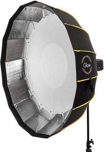 XPLOR 400PRO TTL Battery-Powered Monolight with Built-in R2 2.4GHz Radio Remote System (with Bowens Mount Adapter) - Godox AD400 Pro + Glow EZ Lock Collapsible Silver Beauty Dish (42") in Kuwait