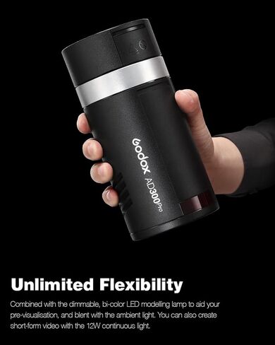 غودوكس فلاش ستروب AD300 برو AD300 برو 300 واط 2.4G TTL HSS 1/8000s، بطارية ليثيوم 2600mAh، وقت اعادة التدوير 0.01-1.5 ثانية، 12 واط ثنائي اللون قابل للتعتيم in Saudi Arabia