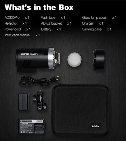 غودوكس فلاش ستروب AD300 برو AD300 برو 300 واط 2.4G TTL HSS 1/8000s، بطارية ليثيوم 2600mAh، وقت اعادة التدوير 0.01-1.5 ثانية، 12 واط ثنائي اللون قابل للتعتيم in Saudi Arabia