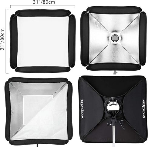 GODOX 80x80cm/32x32inch Portable Softbox for Camera Flash Speedlight Photography Suit for Godox S-Type Bracket in Kuwait