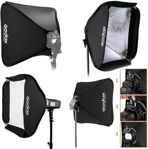 GODOX 80x80cm/32x32inch Portable Softbox for Camera Flash Speedlight Photography Suit for Godox S-Type Bracket in Kuwait