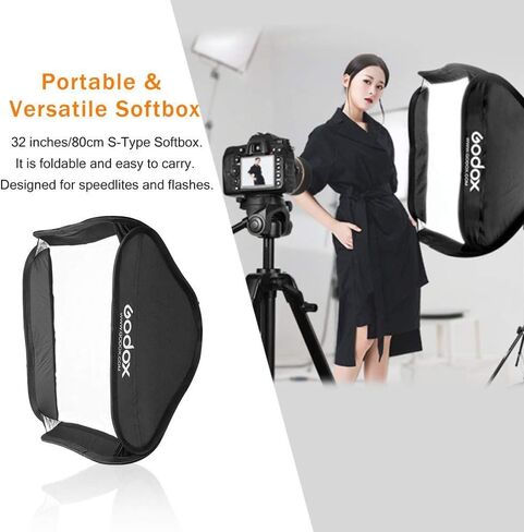 GODOX 80x80cm/32x32inch Portable Softbox for Camera Flash Speedlight Photography Suit for Godox S-Type Bracket in Kuwait