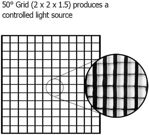 Fotodiox Pro, 24x24 Eggcrate Grid, fits Fotodiox Pro 24x24 Softbox - 50 Degree Grid (Each Grid Size: 2"(w) x2(l) x1.5(h)) in Saudi Arabia
