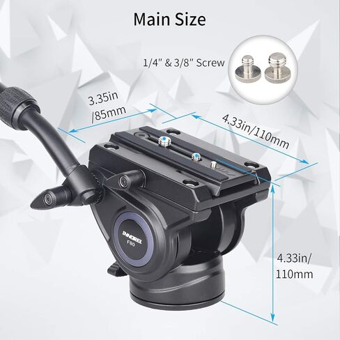 Video Camera Tripod Fluid Head-INNOREL F60,Professional Drag Pan Panoramic Fluid Head with 1/4" and 3/8" Screws Sliding Plate for DSLR Cameras,Camcorders, Telescope，Monopod,Max Load 22lbs (F60) in Saudi Arabia