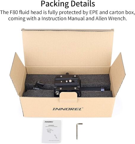Video Camera Tripod Fluid Head-INNOREL F60,Professional Drag Pan Panoramic Fluid Head with 1/4" and 3/8" Screws Sliding Plate for DSLR Cameras,Camcorders, Telescope，Monopod,Max Load 22lbs (F60) in Saudi Arabia