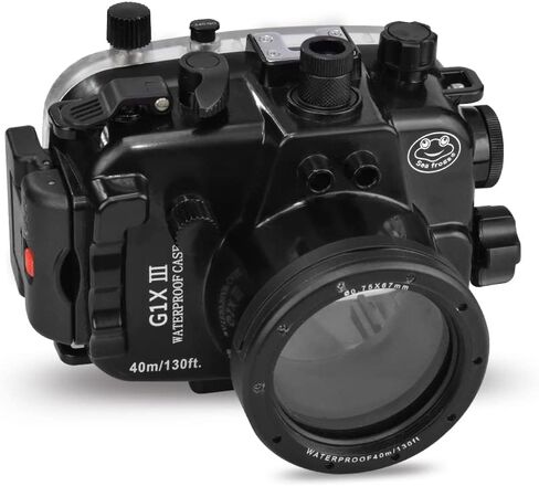 الضفادع البحرية لكانون G1X Mark III 40m/130ft تحت الماء الإسكان كاميرا الغوص مثبت مضاد للماء in Saudi Arabia
