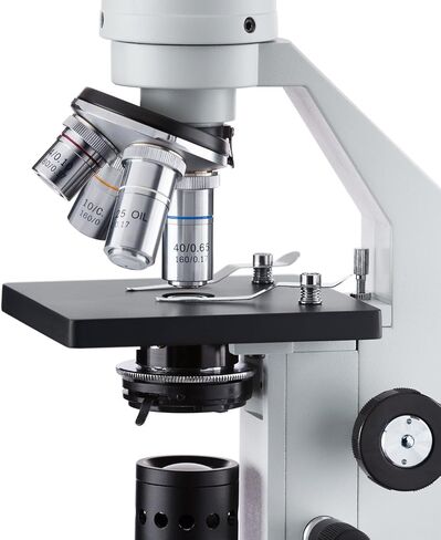 AmScope M500C-LED-SP14-CLS-50P100S 40x-2500x Cordless LED Compound Biological Microscope with Extensive Slide Preparation Kit in Saudi Arabia