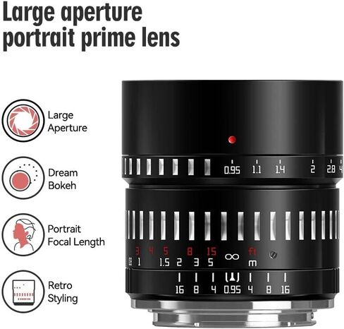 TTArtisan 50mm F0.95 APS-C Large Aperture Portrait Prime Lens for L-Mount Camera Lecia T, TL, TL2, CL, Sigma FP in Saudi Arabia